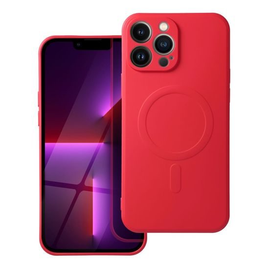 Obal / kryt na Apple iPhone 13 PRO MAX červený Sillicone Mag Cover