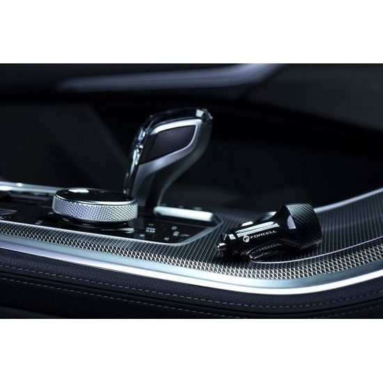 Nabíjačka do auta USB QC 3.0 18W čierna (celkom 18W) - FORCELL CARBON