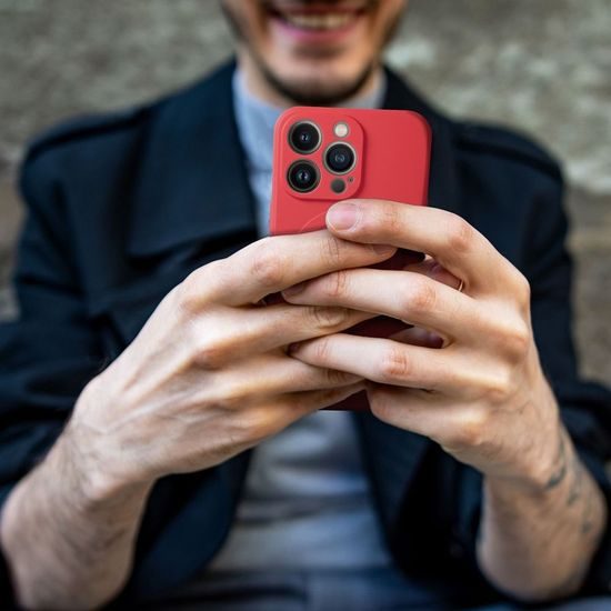 Obal / kryt na Apple iPhone 13 MINI červený Sillicone Mag Cover