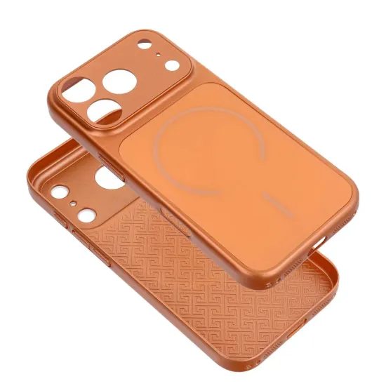 Obal / kryt na Apple iPhone 15 Pro oranžový - Case MAKE 17 MagSafe