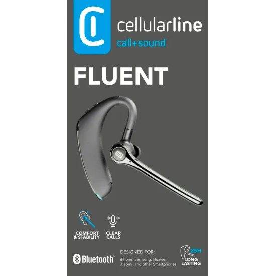 Bluetooth headset s ergonomickým designem, černý - Cellularline Fluent