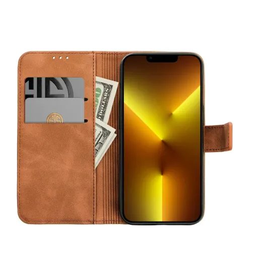 Pouzdro / obal na Samsung Galaxy A57 5G hnědé - knížkové TENDER