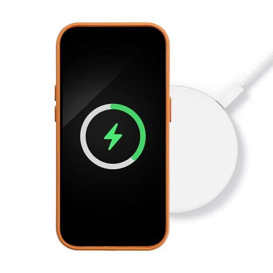 Obal / kryt na Apple iPhone 15 Pro Max oranžový - Leather Mag Cover