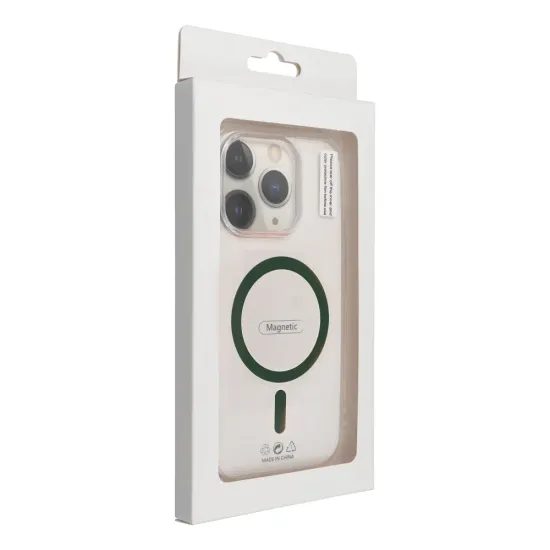 Obal / kryt na Apple iPhone 12 / 12 Pro tmavě zelený s MagSafe - Ring Mag Cover