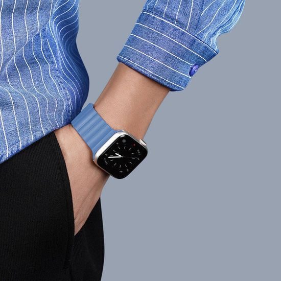 Řemínek magnetický, silikonový Apple Watch 38/40/41mm modrý - DUX DUCIS