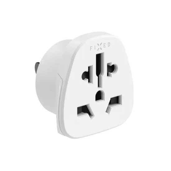 Adaptér FIXED pro zapojení EU, UK, US, AUS nabíječek do USA zásuvek, bílý