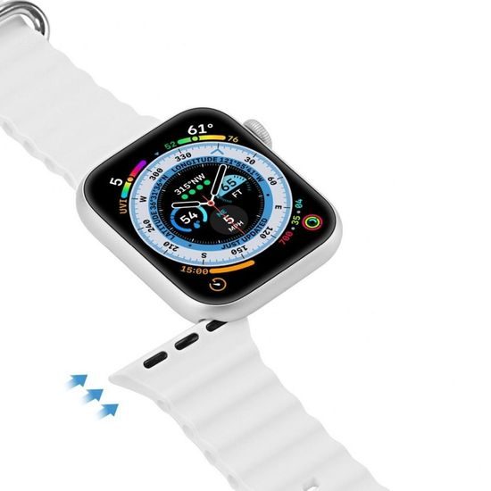 Řemínek na Apple Watch 38/40/41mm bílý - DUX DUCIS Ocean Wave