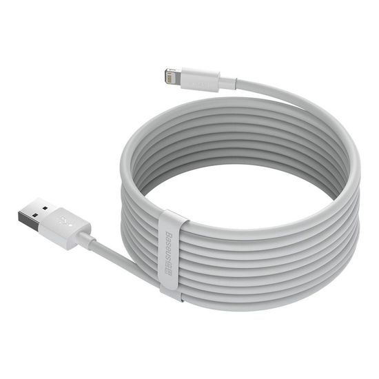 Kabel USB / Lightning 1,5m bílý 2ks - Baseus Simple Wisdom