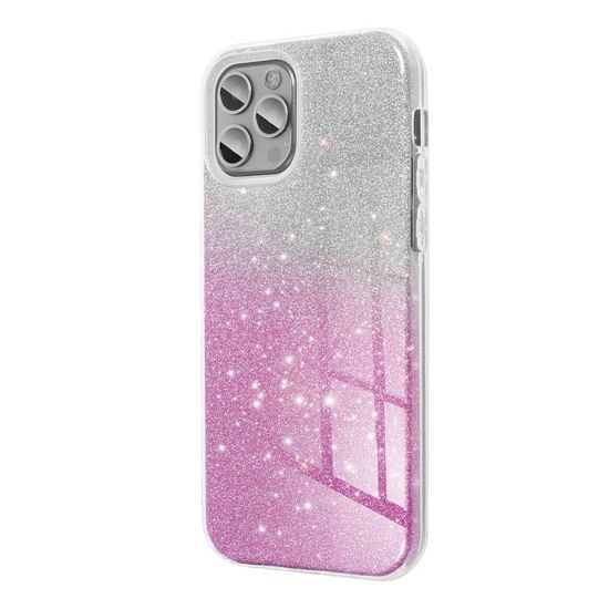 Obal / kryt na Huawei P30 Lite stříbrno/růžový - Forcell SHINING