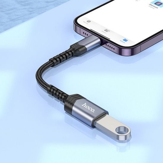 Adaptér Lightning (samec) / USB-A (samice) černý - HOCO