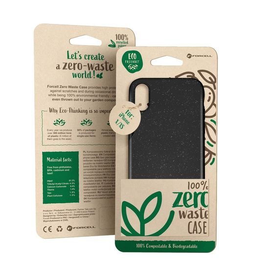 Obal / kryt na Apple iPhone XS Max černý - Forcell BIO - Zero Waste