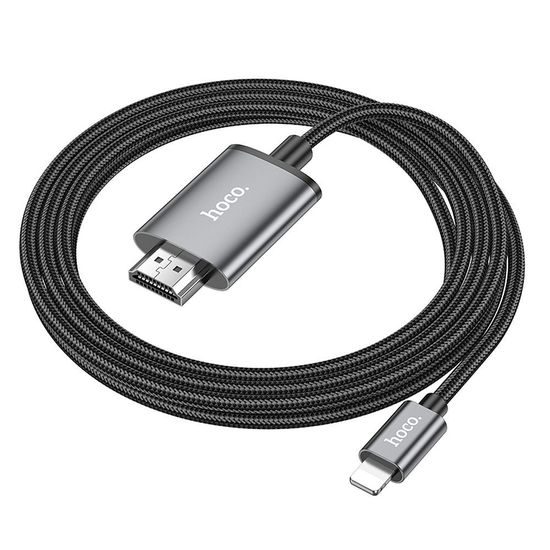 Kabel Lightning na HDMI 1080p UA27 2 m šedý - Hoco