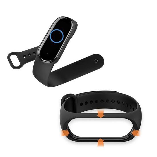 Silikonový řemínek na Xiaomi Mi Band 5 / 6 / 7 černý