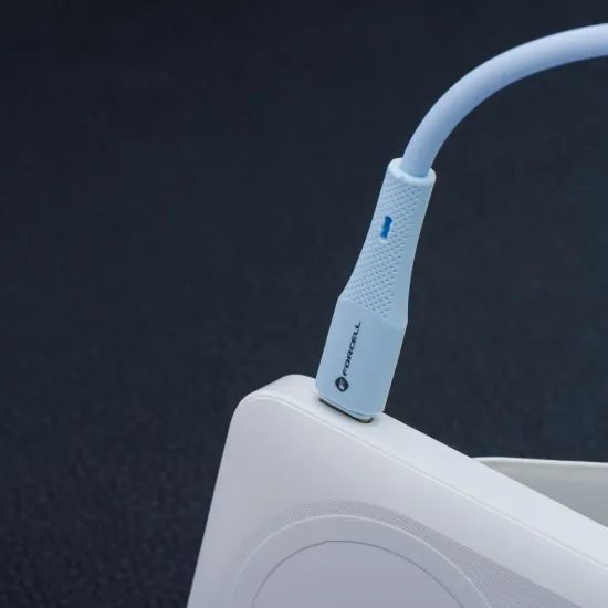 Nabíjecí / datový kabel USB-C - Lightning 1m modrý - Forcell F-Energy PD 3A 27W Silicone C346