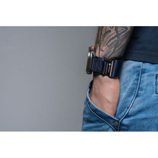 Nylonový řemínek na APPLE Watch 42 / 44 / 45 / 49 mm modrý - FORCELL