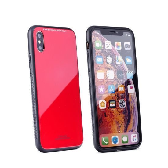 Obal / kryt na Samsung Galaxy A30 červený - GLASS Case