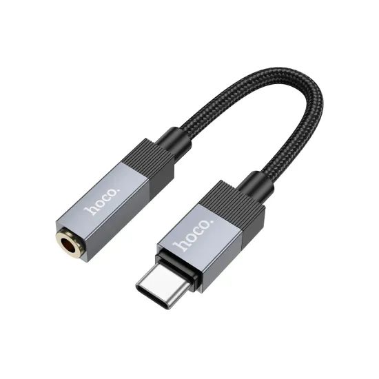 Audio adaptér USB-C / 3,5mm jack / DAC čip / černý - Hoco
