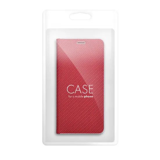 Pouzdro / obal na Xiaomi Redmi Note 15 Pro Plus 5G červené - knížkové LUNA Book Carbon