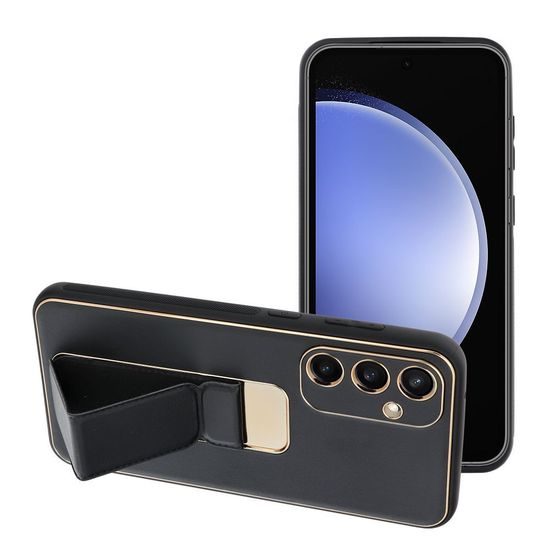 Obal / kryt na Samsung Glalaxy S24 FE černý - LEATHER Kickstand