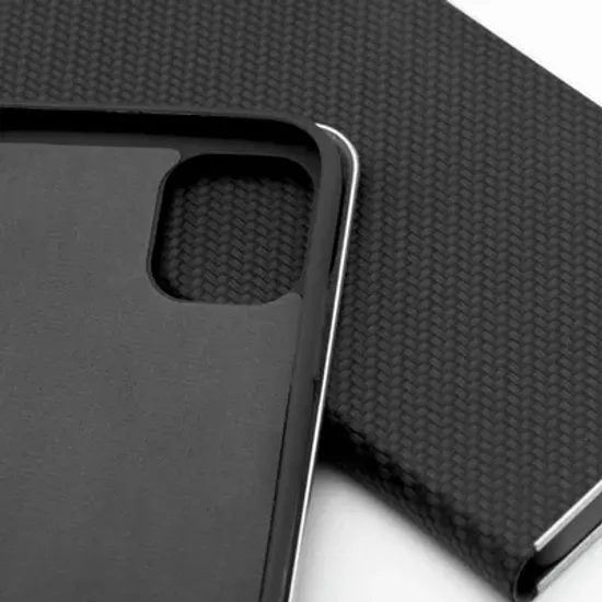 Pouzdro / obal na Apple iPhone 17 Pro Max černé - knížkové Luna Book Carbon Case