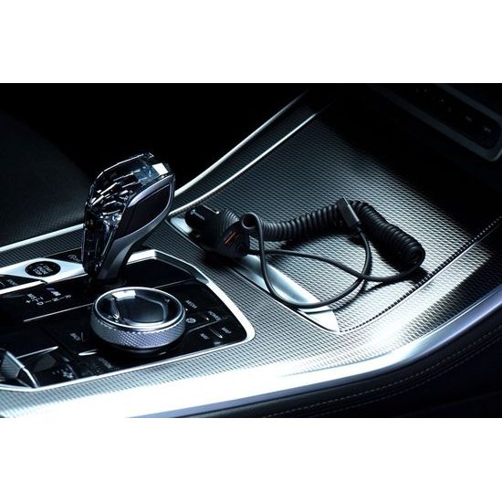 Nabíjačka do auta USB QC 3.0 18W + kábel typu C 3.0 PD20W CC50-1AC čierna (spolu 38W) - FORCELL CARBON