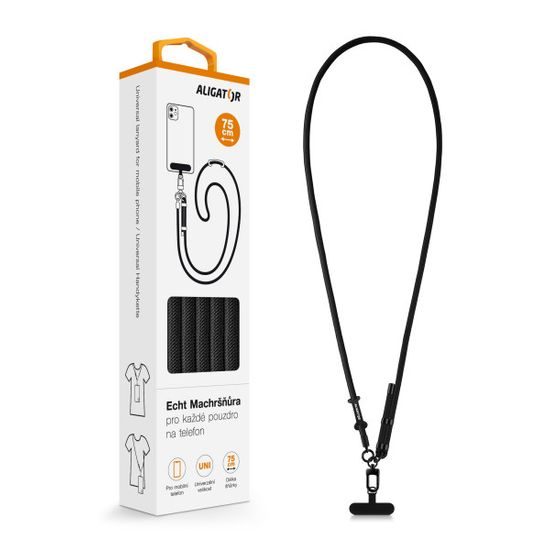 Šnůra pro mob. tel. černá - Aligator