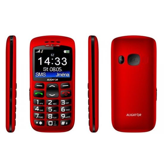 Aligator A670 Senior červený + nabíjací stojan