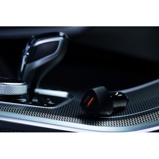 Nabíjačka do auta USB QC 3.0 18W čierna (celkom 18W) - FORCELL CARBON