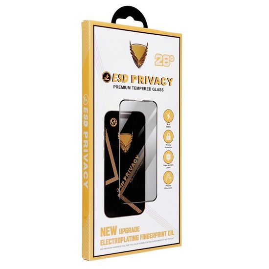 Tvrzené / ochranné sklo Apple iPhone 13 Pro / 14 černé privátní - OG Premium