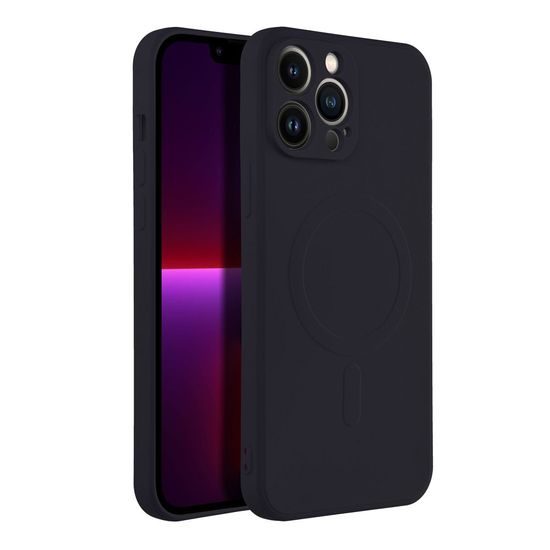 Obal / kryt pre Apple iPhone 13 PRO MAX čierny Sillicone Mag Cover