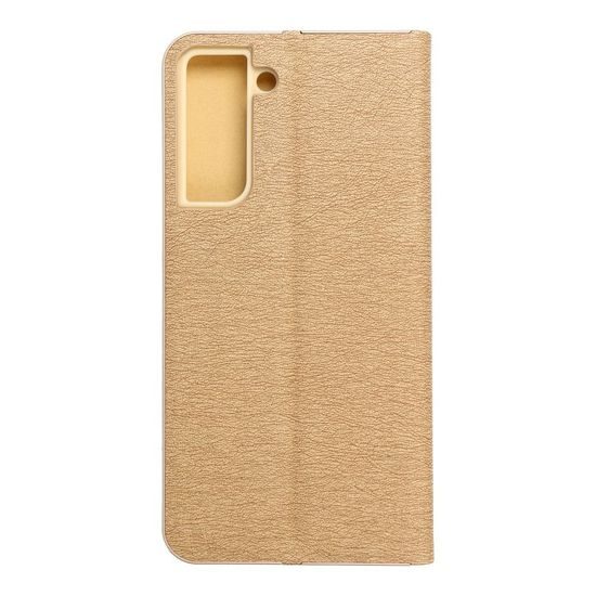 Puzdro / obal pre Samsung Galaxy S21 FE zlaté - kniha Forcell Luna Book Gold