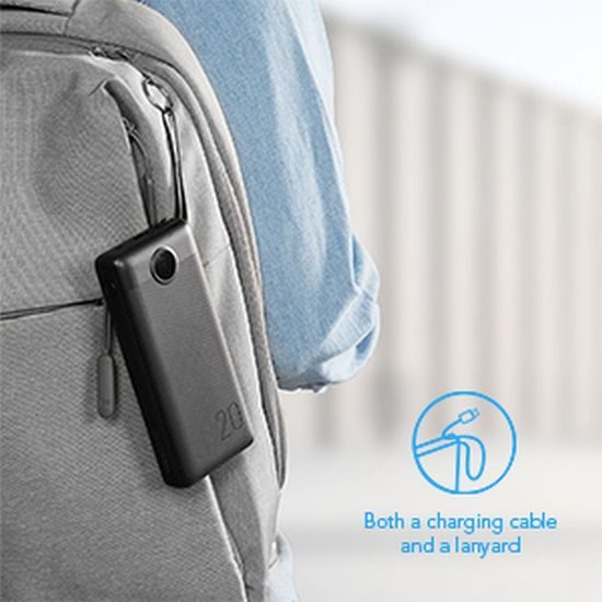 Powerbanka C20 20 000mAh (Micro + Typ C + Lightning) černá - VEGER