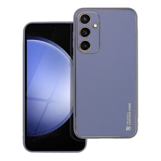 Obal / kryt na Samsung Galaxy S23 FE modrý - LEATHER Case