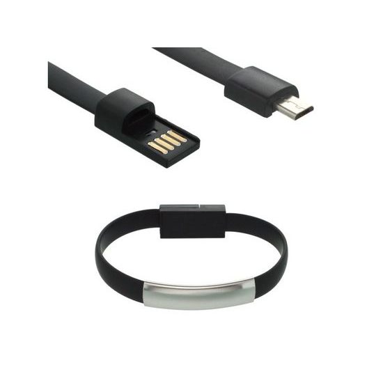 Datový kabel Micro USB černý náramek