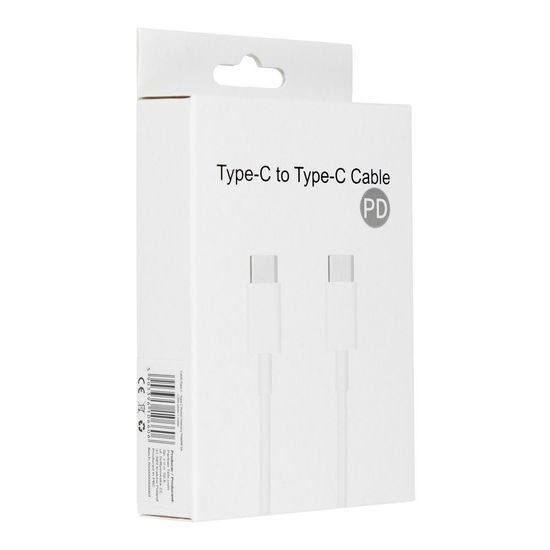 Kabel USB Typ-C - Typ-C 1M PD60W 3A - bílý + krabička