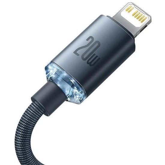 Nabíjecí / datový kabel USB-C - Lightning 20W 1,2m černý - Baseus CAJY000201 Crystal Shine Series