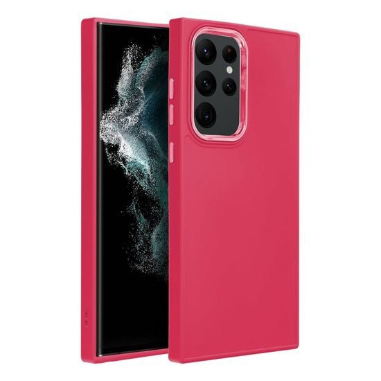 Obal / kryt na Samsung Galaxy S22 Ultra červený - FRAME