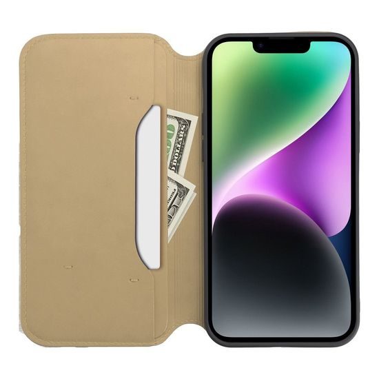 Pouzdro / obal na Samsung Galaxy A14 5G zlaté - knížkové Dual Pocket