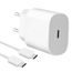 Samsung 25W Cestovní nabíječka + USB-C/USB-C Datový Kabel Bílý