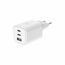 Síťový adaptér GaN 2x USB-C 65W PD + 1x USB-A 30W QC bílý - SWISSTEN