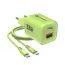 Cestovní nabíječka 33W GaN3 s kabelem, USB C + USB A zelená - FORCELL
