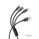 Datový kabel USB-A 3v1 (Lightning / Micro USB / USB-C) černý - HOCO