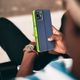 Puzdro / obal pre Xiaomi Redmi 9 modré / limetkové - kniha Fancy Book