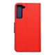 Puzdro / obal pre Samsung Galaxy S21 FE červený / modrý - kniha Fancy Book
