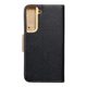 Puzdro / obal pre Samsung S22 čierne / zlaté - knížkové Fancy