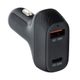 Car charger QWE Carbon Type C 3.0 PD20W + USB QC3.0 18W 3A CC271-1C1A black (Total 38W)