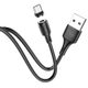 Mágneses USB / Micro USB töltőkábel 1 m fekete - HOCO