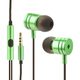 Sztereó fejhallgató mikrofoncsatlakozóval 3,5 mm metál zöld (BOX)