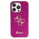 Obal / kryt na Apple iPhone 15 Pro růžový - Fixed Glitter Big 4G Guess