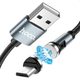 Mágneses adat / töltőkábel (Micro USB) 2.4A 1.2 méter fekete - HOCO